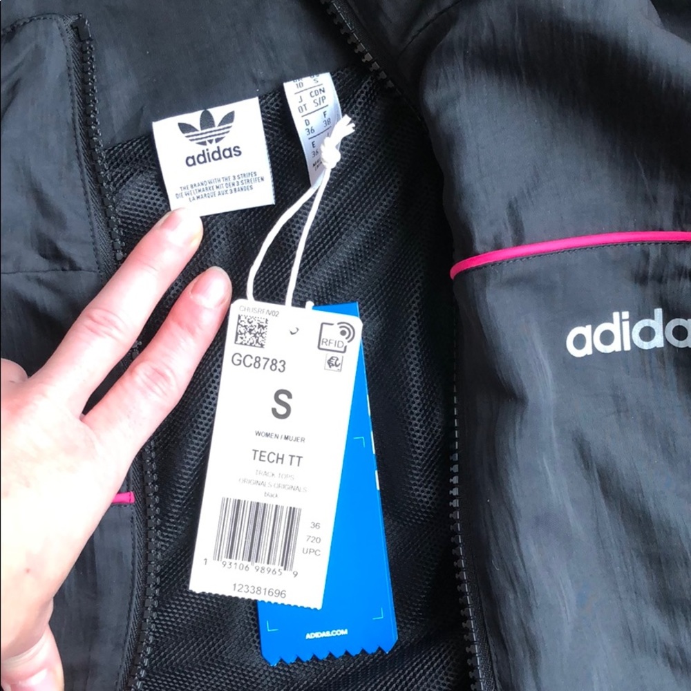 NWT Adidas tech track jacket Black - Picture 2 of 3
